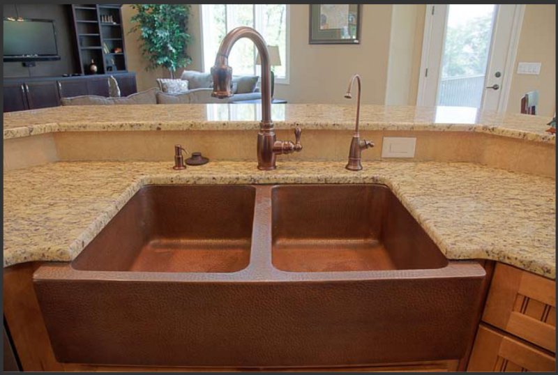 Farmhouse Double Well Copper Sink Ozarks House Mexican Home