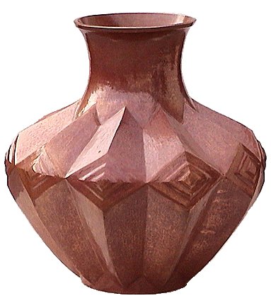 Arts & Crafts Diamond Copper Vase