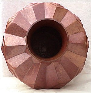 Arts & Crafts Diamond Copper Vase Details