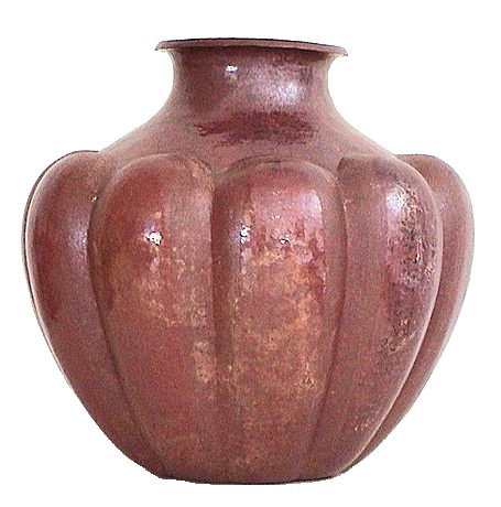 Arts & Crafts Hammered Pumpkin Copper Vase
