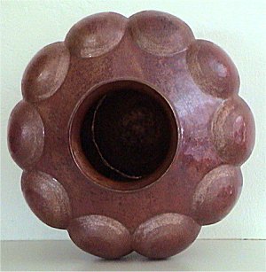 Arts & Crafts Hammered Pumpkin Copper Vase Details