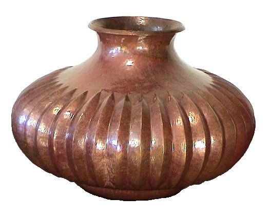 Arts & Crafts Flat Copper Vase