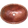 Undermount Hammered Oval Natural Bathroom Copper Sink