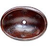 Hammered Oval Palm Trees Bathroom Copper Sink