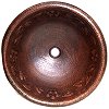 Hammered Round Flowers Bathroom Copper Sink