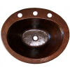Over-Counter Hammered Oval Bathroom Copper Sink