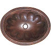 Undermount Hammered Oval Shell Bathroom Copper Sink