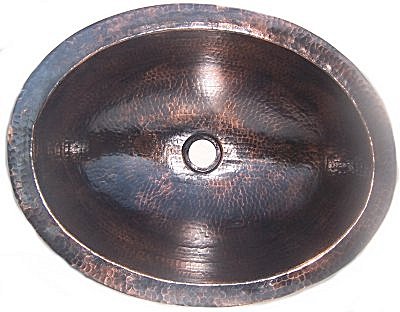 Toilet Sink on Undermount Hammered Oval Bathroom Black Nickel Sink 190230 22