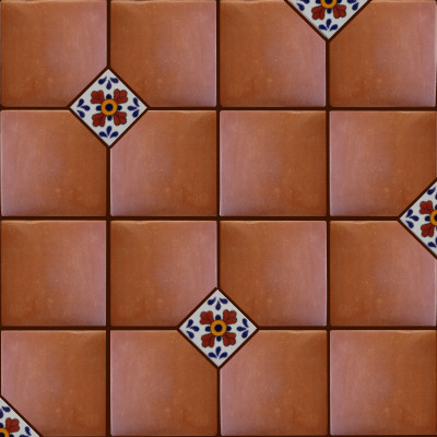 Square 16 Clay Lincoln Tile Close-Up