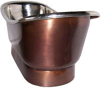 Nickel Plated Smooth Copper Bath Tub