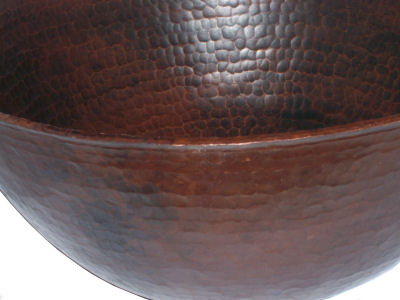 Weathered Hammered Copper Bowl II Close-Up