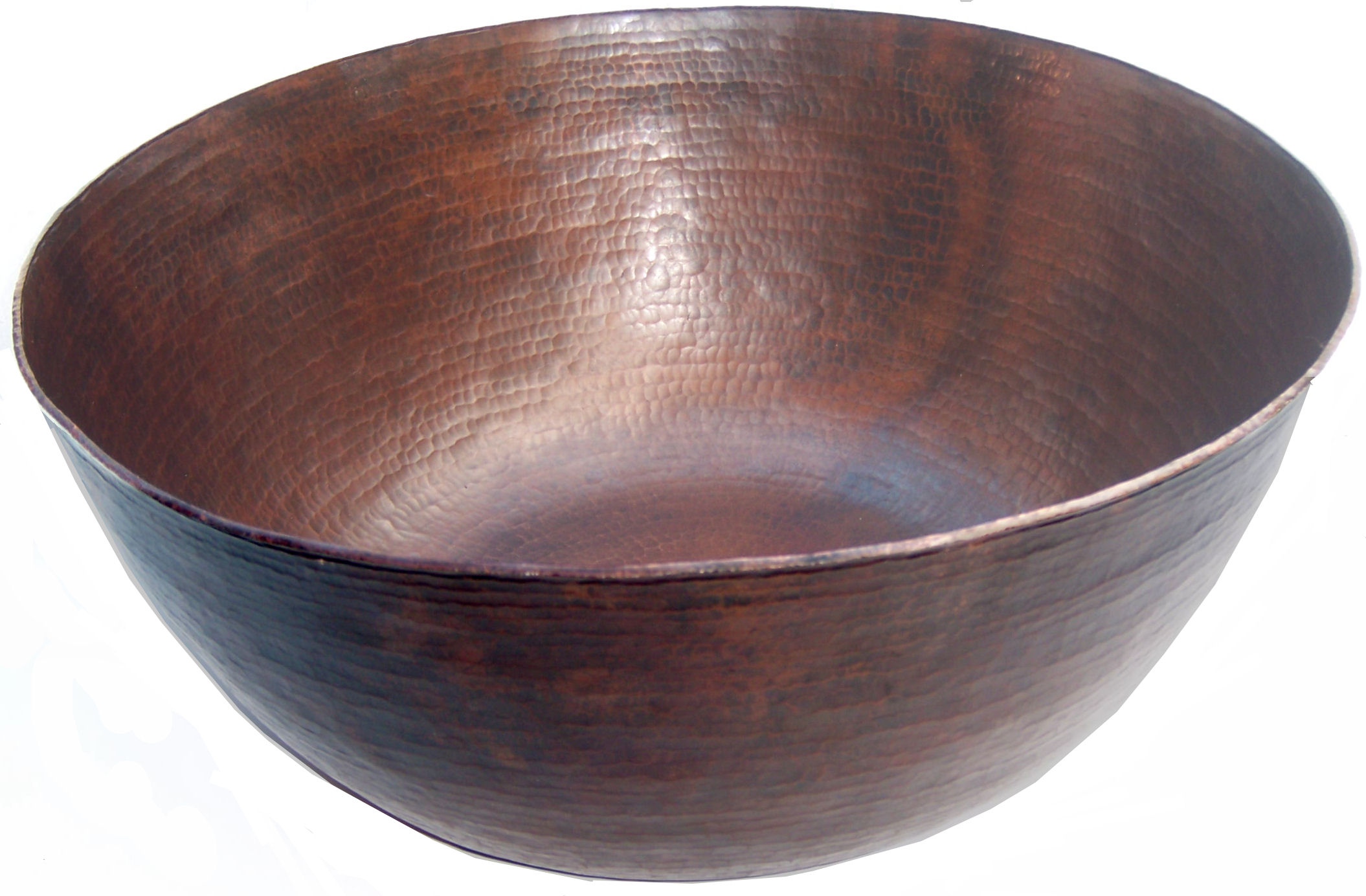 Big Weathered Hammered Copper Bowl