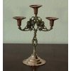 Folk Art Three-Light Grapes Brass Candlestick