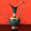 Folk Art Turquoise/Patinado Copper Pitcher
