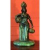 Copper Sculpture Woman with Pumpkins