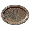 Oval Silver-Decorated Copper Tray