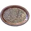 Folk Art Oval Silver & Copper Tray