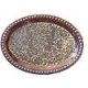 Folk Art Oval Silver & Copper Tray