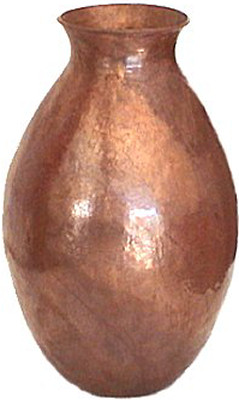 Folk Art Round Copper Vase