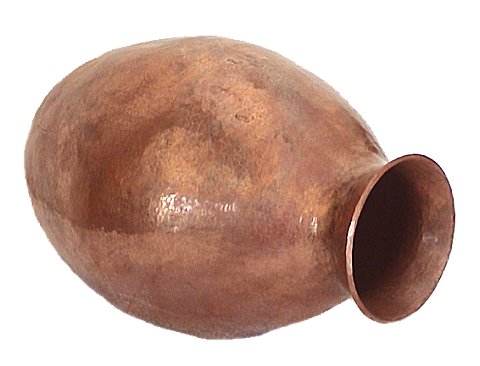 Folk Art Round Copper Vase Details