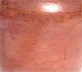 Hammered Copper Vase Close-Up