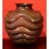 Folk Art Waved Copper Vase