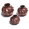 Three-Set Tiny Twisted Copper Vases