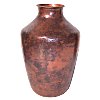 Folk Art Round Small-Neck Copper Vase