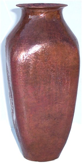 Small Hammered Squared Copper Vase
