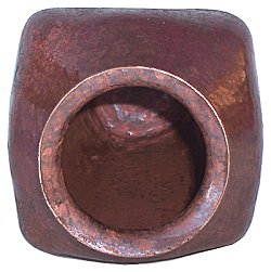 Small Hammered Squared Copper Vase Close-Up