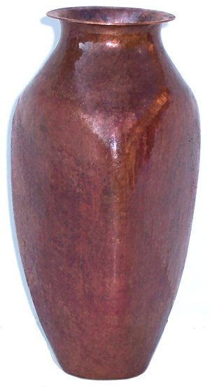 Medium Triangular Hammered Copper Vase