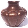 Hammered Arts & Crafts Pumpkin Copper Vase