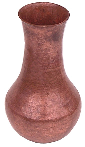Tall Hammered Copper Vase
