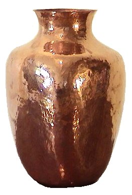 Folk Art Triangular Copper Vase