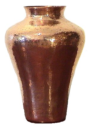 Folk Art Polished Round Copper Vase