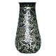 Folk Art Black Background Silver Copper Vase