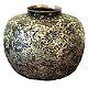Folk Art Small Neck Round Silver &Copper Vase