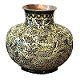 Folk Art Round Silver & Copper Vase