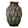Folk Art Pineapple Silver & Copper Vase
