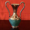 Folk Art Turquoise/Patina Copper Pitcher