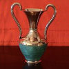 Folk Art Turquoise/Patina Copper Pitcher