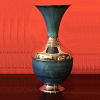 Folk Art Turquoise/Polished Copper Vase