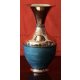 Folk Art Turquoise/Polished Copper Vase