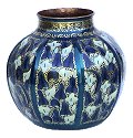 Folk Art Octagonal Alcatraz Copper Vase