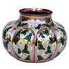 Folk Art Gold Paint Alcatraz Copper Vase