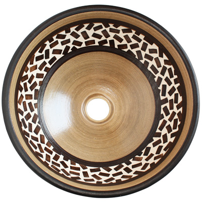 TalaMex Merlo Fango Ivory Ceramic Vessel Sink Close-Up
