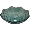 Above Counter Glass Vessel Basin - Clear Scalloped