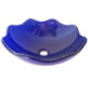 Above Counter Glass Vessel Basin - Blue Scalloped