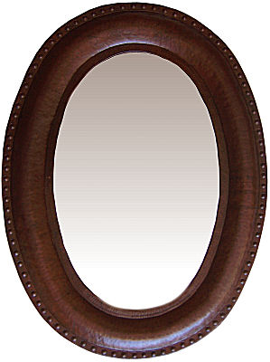 Oval Hammered Copper Mirror