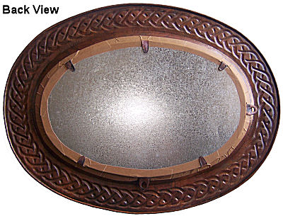 Art Oval Hammered Copper Mirror Details